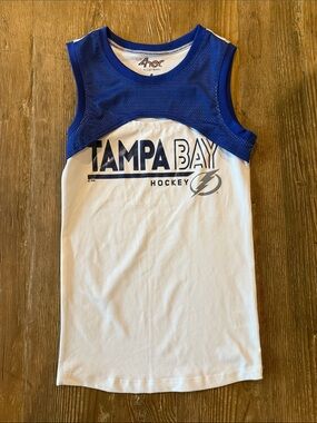 G III 4Her by Carl Banks Tampa Bay Hockey Muscle Tank Top - Blue & White